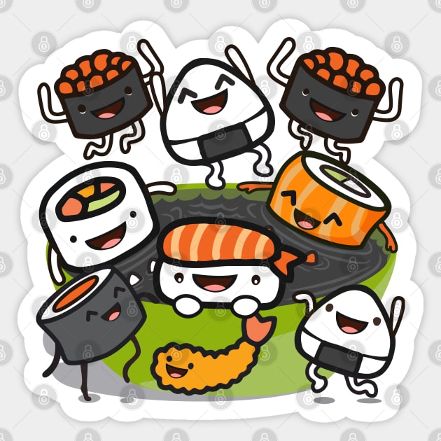 Sushi Party Sticker by Plushism